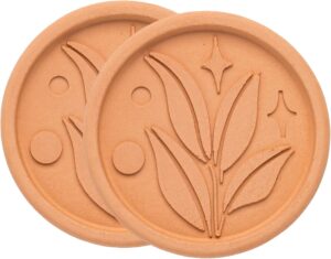 Goodful Brown Sugar Saver and Softener Disc with Elegant Leaf Design, Multiple Uses for Food Storage Containers, Reusable and Food Safe, Terracotta, 2 Pack