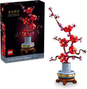 LEGO Icons Plum Blossom Building Set for Adults Ages 18+ – Artificial Flowers for Dinner Table Centerpieces & Christmas Decorations – Gift Idea for Mom, Dad, & Significant Other – 10369