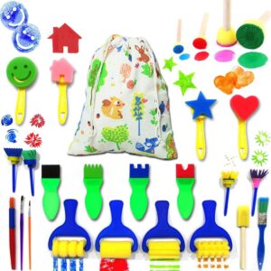Art & Craft Painting Drawing Tools Mini Flower Sponge Brush Set Fun Kits Early DIY Learning