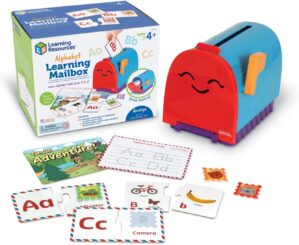 Learning Resources Alphabet Learning Mailbox – ABC Learning Toys for Kids Ages 4+, Montessori Preschool Toys, Fine Motor Skills,Alphabet Learning Toys