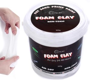 Moldable Cosplay Foam Clay (White) – High Density and Hiqh Quality for Intricate Designs | Air Dries to Perfection for Cutting with a Knife or Rotary Tool, Sanding or Shaping
