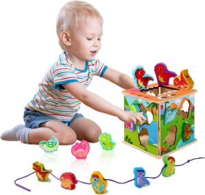 Montessori Toys for Toddler, Shape Sorters for 1-3 Year Old, 15PCS Dinosaur Animal Sorting, Sensory Learning Toy, Fine Motor Skills Game for 18 Month+ Baby Boy Girl Thanksgiving