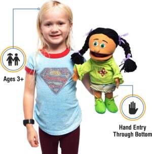 14″ Jasmine, Hispanic Girl, Hand Puppet