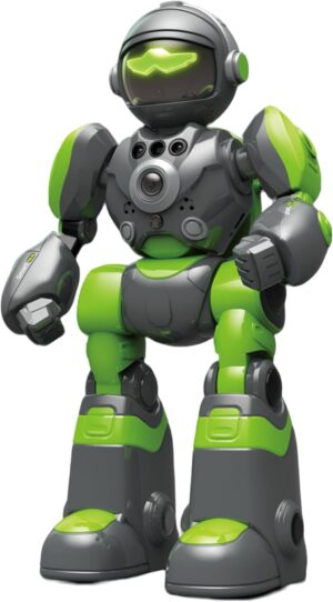 Robot Toys for Kids, Boy RC Gesture Sensing Toy, Interactive Recordable Programmable Robot Gift for Boys Girls Aged 5-7,Green&grey