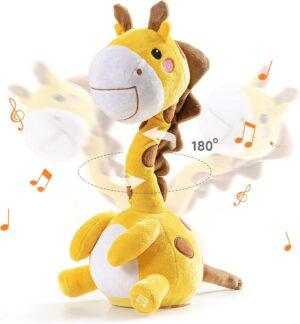 TUMAMA Dancing Talking Giraffe Toy, Mimicking Twisting Electronic Soft Plush Giraffe Toy with Record & Repeating What You Say, Singing Interactive Baby Toy for Toddler Boys Girls Gifts