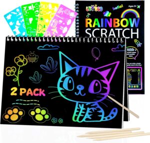 OSLINE Arts and Crafts for Kids Ages 3-5-10 Girls Boys,Rainbow Scratch Paper Art Notebooks,Art Supplies Kit for Kids Gift,Kids Party Favor Toys for 4-8 Year Old,Easter Birthday Gifts for Kids 6-12
