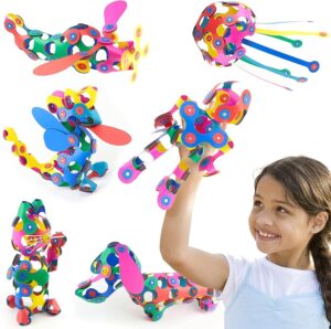 Clixo Super Rainbow, 60 Piece Pack – A Versatile, Travel Friendly Magnetic Building Toy, Flexible Design for Hours of Fun Creative STEM Play, Great Gift for Curious Kids. Ages 4-99