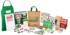 Melissa & Doug Fresh Mart Grocery Store Play Food and Role Play Companion Set – Kids Pretend Grocery Shopping For Kids Ages 3+