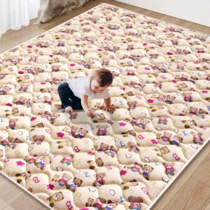Vibe bear Baby Play Mat 71″ X 59″, Premium Thicker Foam One-Piece Crawling Mat, Extra Large Anti- Slip Crawling Mat Activity Playmats for Babies,Toddlers, Infants, Play & Tummy Time