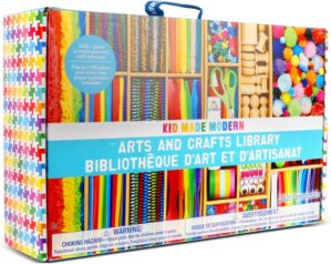 Kid Made Modern Arts and Crafts Kit – A DIY 1000+ Piece Hobby Craft Supplies & Materials Box for Creative Art Projects for Kids Ages 4 5 6 7 8 9 10 11 & 12 Year Old Girls & Boys