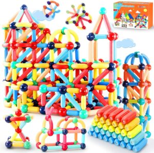 DMOlU 64PCS Magnetic Building Toy for KidsStem Educational Toys for Toddlers Montessori Learning Magnetic Sticks and Balls,Gift for Christmas