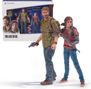 PlayStation The Last of US, 2-Pack 6” Joel & Ellie Action Figures with 19 Accessories, The Shapes Collection, for PS5 Fans & Collectors Ages 17+