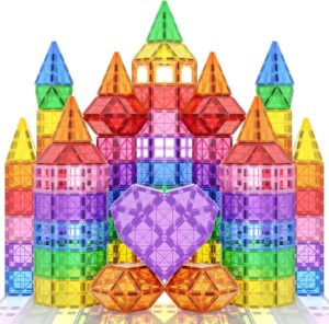 Magnetic Tiles Magnet Toys for Girls Boys, Sensory STEM Magnetic Blocks Building Toys for Kids, Preschool Learning Montessori Toys for 3+ Year Old, Toddler Age 3-5 5-7