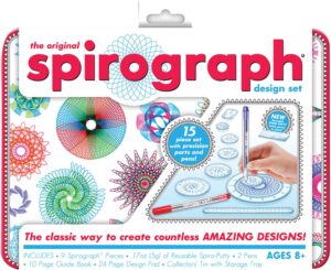 Spirograph Design Set Collectors Tin – Arts and Crafts, Kids Toys, Art Supplies, Craft Supplies, Drawing Kit, Spiral Art, Classic Gear Design Kit, Pens, Design Sheet Included, Ages 8 and Up
