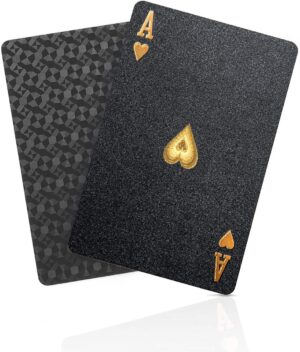 BIERDORF Diamond Waterproof Black Playing Cards, Poker Cards, HD, Deck of Cards (Black)