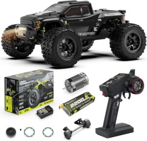 RIAARIO RC Cars Mini 1:10 RTR Brushless RC Car for Adults Max 50 mph All Terrain Hobby Trucks Electric Off-Road Monster Trucks 4WD Remote Control Car Waterproof Truck with Carbon Fiber