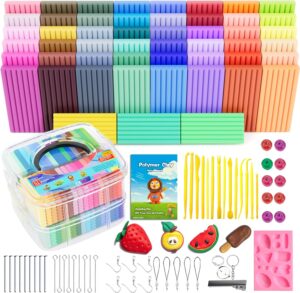 CiaraQ Polymer Clay 51 Colors, Modeling Clay for Kids, Oven Bake Clay with Sculpting Tools, Non Toxic, Ideal for Sculpture, Crafting, DIY Projects. (Assorted Colors, 0.7oz/Colors)