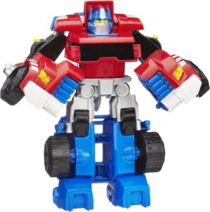 Transformers Playskool Heroes Rescue Bots Optimus Prime, 4.5-Inch Action Figure, Kids Converting Robot Toy, Christmas Stocking Stuffers, Ages 3+