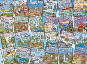 Buffalo Games – Carrie Wagner – National Parks Collage – 1000 Piece Jigsaw Puzzle for Adults Challenging Puzzle Perfect for Game Nights – Finished Puzzle Size is 26.75 x 19.75