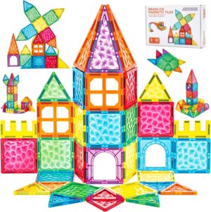 42PCS Magnetic Tiles Magnetic Building Blocks Magnetic Toys Ages 3 4 5 6 7 8 STEM Educational Preschool Construction Toys and Gifts for Boys and Girls Ages 3 and Up