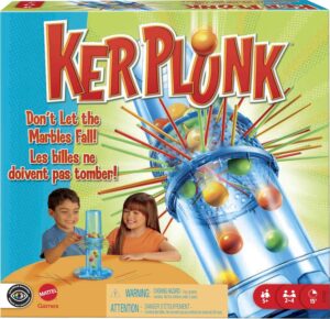 Mattel Games KerPlunk Kids Game, Family Game for Kids & Adults with Simple Rules, Don’t Let the Marbles Fall for 2-4 Players