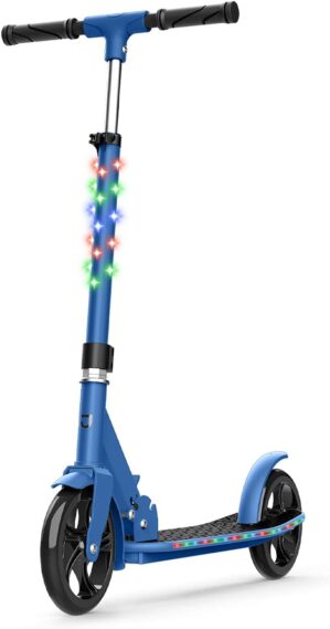 Jetson 2-Wheel Kick Scooter, Sturdy Wide Deck, Height Adjustable Handlebar, Rear Brake, Easy-Folding Mechanism, 8 inch wheels