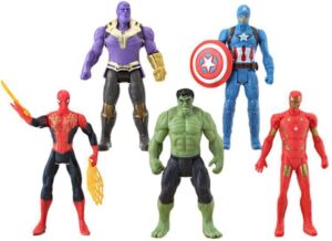 5pcs Superhero Doll Sets, 4.7-inch Collectible Action Dolls
