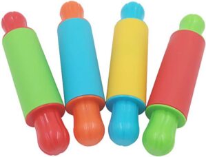 4pcs Clay Rolling Pin Soft Clay Plasticine Dough Modelling Roller Sticks Children Clay and Dough Playing Tools Kids Playdough Kit