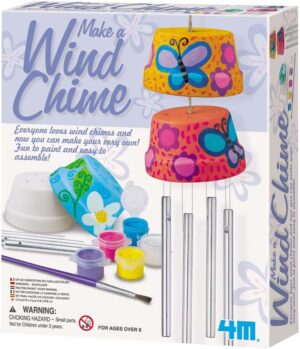 4M Make A Wind Chime Kit – Arts & Crafts Construct & Paint A Wind Powered Musical Chime DIY Gift for Kids, Boys & Girls