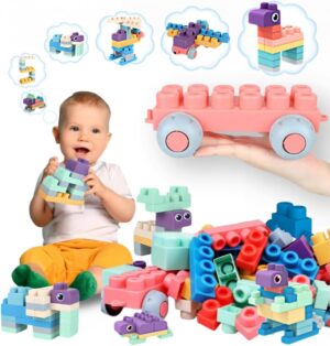 Building Blocks Soft, Blocks Non Toxic, Soft Play Blocks, Toddler Block Toys, Colored Blocks, Large Soft Stacking Blocks, Gift Birthday for Baby Toddler, Plastic Block