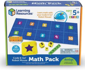 Learning Resources Code & Go Robot Mouse Math, STEM, Math Expansion Pack, Ages 5+