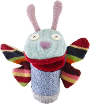 Cate and Levi – Hand Puppets for Kids, Adults and Toddlers – Premium Reclaimed Wool – Handmade in Canada – Machine Washable (Butterfly)