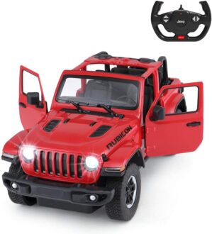 RASTAR Off-Road Remote Control Car, 1:14 Jeep Wrangler JL RC Off-Road Racing Vehicle Toy Car for Kids Adults, Spring Suspension/Door Open, 2.4Ghz RED