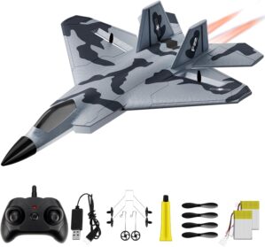 F-22 RC Plane 2 Channel Remote Control Airplane Easy to Fly Airplane Toy for Beginners, 2CH F22 RC Airplane Toy for Kids Boys Girls Adults and Teens