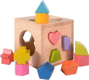 Wooden Shape Sorting Toy for Toddlers 1-3 | Montessori Early Learning Puzzle | Fine Motor Skills & Color Recognition