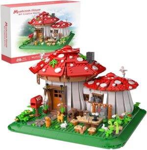 Mushroom House Building Blocks Set – Unique Design Creative Building Toy for Adults and Teens Mini Brick 1621pcs