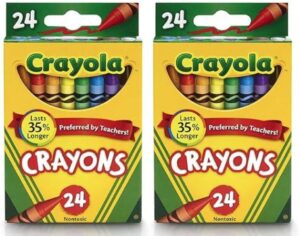 Crayola 24 Count Box of Crayons Non-Toxic Color Coloring School Supplies (2 Packs)