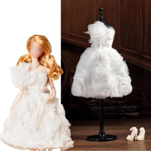 Handmade Chic Pink Wedding Dress for 11.5 Inch Doll Clothes – Sequined Party Dresses, Evening Gowns – Fashion Doll Outfits Accessories (Doll Not Included)(White Gown 01)