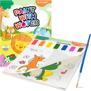YPLUS Paint with Water Books for Toddlers, Watercolor Painting Paper for Kids Ages 1-3, 2-4, Art Craft Gift for Drawing with Brush, Christmas Stocking Stuffers for Kids Toddler – Animals
