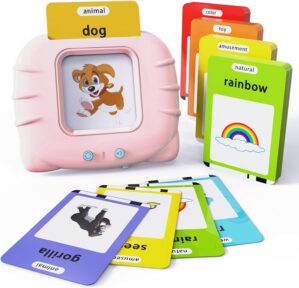 Lapare Audible Learning Toy with Music for Toddler Age 1 2 3 4 5, 520 Sight Words Talking Flash Cards Toy for Girls to Learn Alphabet Number Color Shapes and More