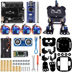 LAFVIN DIY 4-DOF Panda Robot Kit Programmable Dancing Robot Kit Support Android APP Control Compatible with Arduino IDE