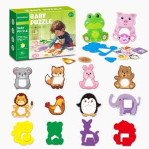 Sorting Toys for Toddlers,3 in 1 Color Sorting Matching Toys Shapes Sorting Matching Toys Animals Puzzle for Toddlers,15 Sets Montessori Preschool Learning Fine Motor Toys for 3 4 5 6.