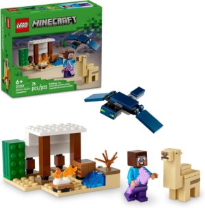 LEGO Minecraft Steve’s Desert Expedition Building Toy, Biome with Minecraft House and Action Figures, Minecraft Gift for Independent Play, Gaming Playset for Boys, Girls and Kids Ages 6 and Up, 21251
