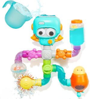 Toddler Bath Toys, Bathtub Toys for Kids Ages 2-4 4-8 Year Old Boys Girls, Shower Wall Toys with Pipes and Valves That Toddlers with Interactive Features for Cognitive Development