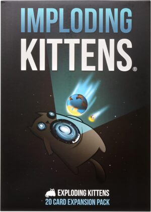 Imploding Kittens Expansion Pack by Exploding Kittens – 2-5 Players – Ages 7+ – 15 Minutes to Play – Exploding Kittens Original Game Required – Party Game, Family Game Night, Kid and Adult Card Game