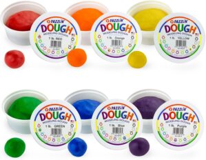 Hygloss Dough, Safe & Non-Toxic Modelling Dough for Arts & Crafts, Learn, Unscented, 1lb. of 6 Colors, 6 lb. Total