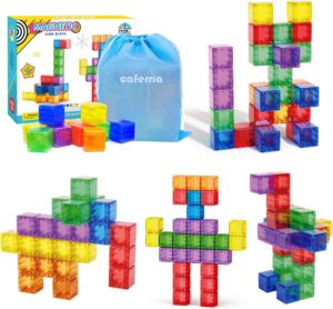 1.38 inch Magnetic Blocks Toddler Toys, 30pcs Translucent Building Blocks Building Toys for Ages 2-4 5-7, Preschool STEM Magnet Sensory Montessori Toys for 2 3 4 5 6 Year Old Boys Girls