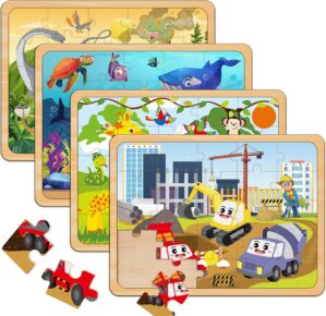 Puzzles for Kids Ages 4-6, Set of 4 Packs with 24-Piece,Preschool Educational Brain Teaser Toys for Boys and Girls 3-8 Years Old