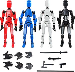 (Assembly Completed) Titan13 Action Figure,4PCS Action Figures,Titan13 Action Figure 3D Printed Robot Multi-Jointed Movable,Desktop Decorations for Game Lovers,Gifts for Kid