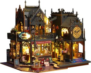 Flever Dollhouse Miniature DIY House Kit Creative Room with Furniture for Romantic Artwork Gift (Holo Magic City)